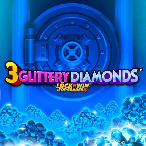 3 Glittery Diamonds slot logo by PearFiction Studios at LalaBet Casino