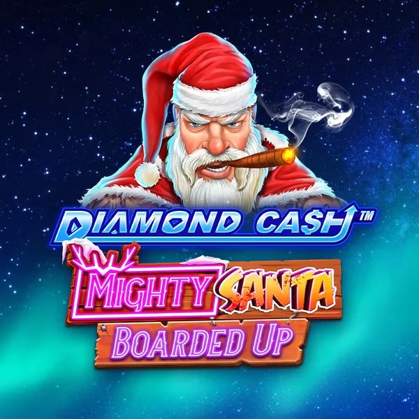 Diamond Cash Mighty Santa Boarded Up by Greentube, showcased at lala-casino.net – game logo